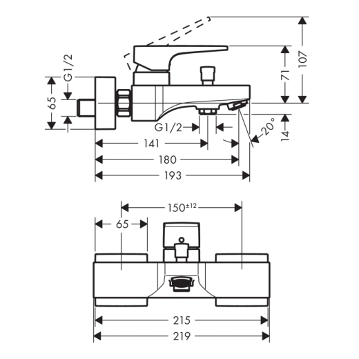 Змішувач для ванни Hansgrohe METROPOL 32540000 - 2