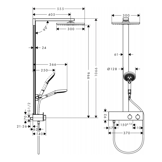 Душова система Hansgrohe Raindance 27361000 - 2