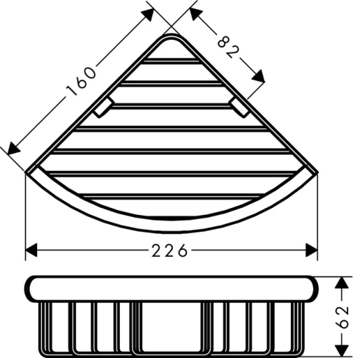 LOGIS корзина угловая, настенная, хром - 2