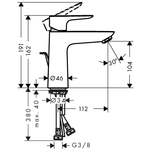 Смеситель для умывальника Hansgrohe TALIS E 71710700 - 2