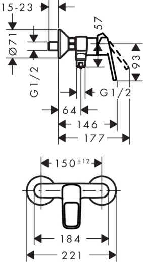 Набір змішувачів для ванни Hansgrohe LOGIS Loop (71151000+71247000+26553400) 1072019 - 4