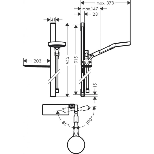 Душовий гарнітур Hansgrohe Rainfinity 27671000 - 2