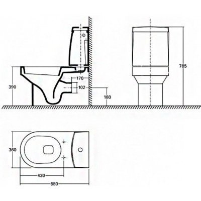 Унітаз Kolo Quattro K63200+K64001000 - 2
