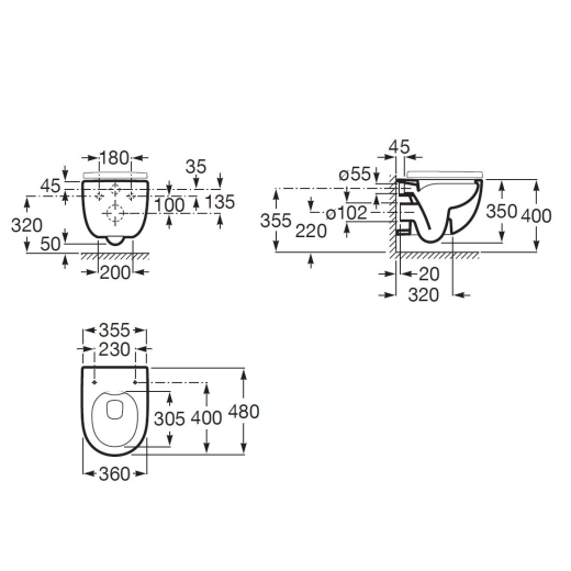 Унитаз Roca Meridian Rimless A34H242000 - 2