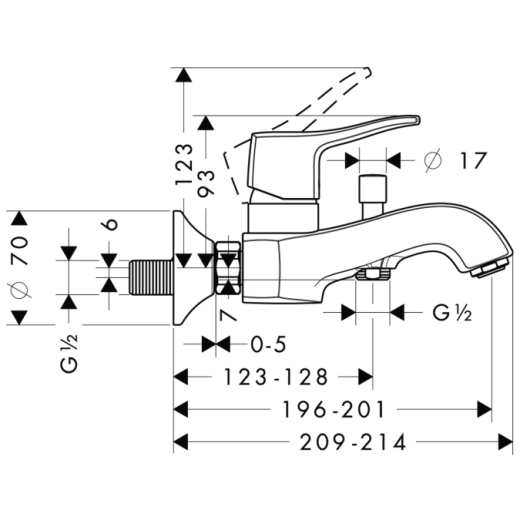 Змішувач для ванни Hansgrohe Metris Classic 31478000 - 2