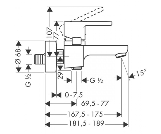 Змішувач для ванни Hansgrohe Metropol S 14461000 - 2