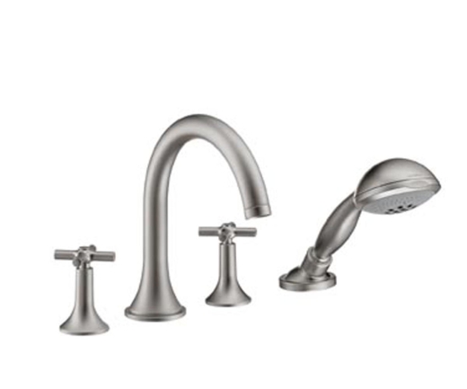 Axor Terrano - смеситель на край ванны на 4 отверстия (крестики) сатинокс HANSGROHE 37447810 - 1