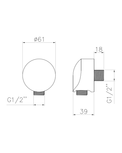Підключення шлангове1/2" IMPRESE HC01 - 2