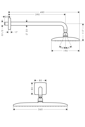 Верхний душ HANSGROHE RAINDANCE 27376000 - 2