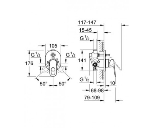 BAUCLASSIC Змішувач для ванни Grohe BAUCLASSIC 29047000 - 2