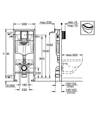 Инсталляция для унитаза Grohe Rapid SL 2в1 38536001 - 2
