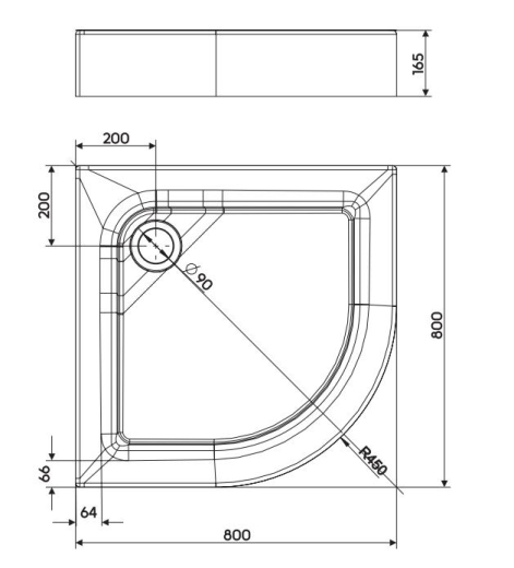 Акриловый поддон Kolo First XBN1680000 - 2