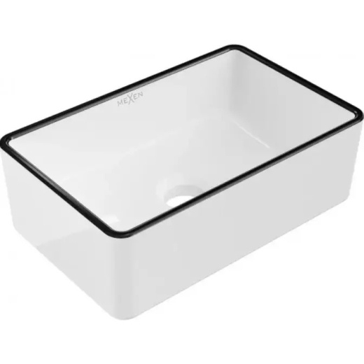 Умивальник MEXEN Nadia 36 WHITE BLACK EDGE накладний MEX-21613607 - 1
