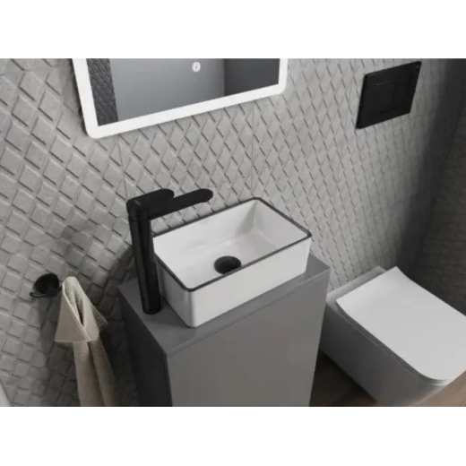 Умивальник MEXEN Nadia 36 WHITE BLACK EDGE накладний MEX-21613607 - 2