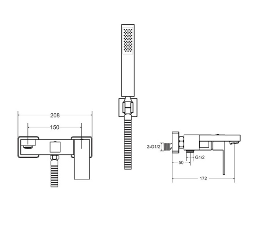 Смеситель для ванны Besco Modern / Varium (NAVARA45478) - 2