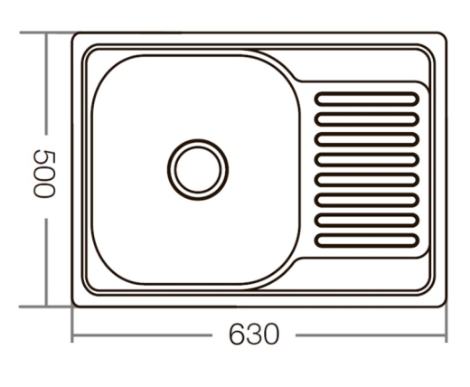 Мойка кухонная ZERIX Z6350-06-160E (satin) (ZM0561) - 4