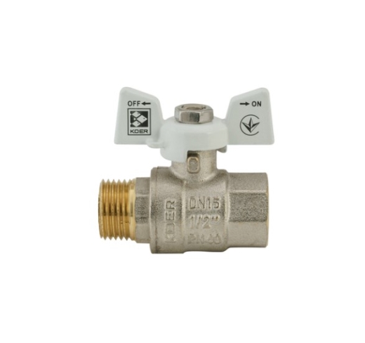 Кран кульовий KOER 1/2" ГШБ (KR.218.W) білий (KR0182) - 2
