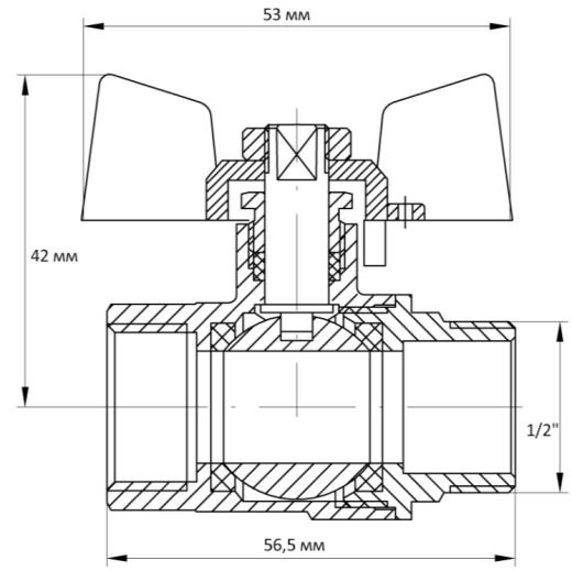 Кран кульовий KOER 1/2" ГШБ (KR.218.W) білий (KR0182) - 5