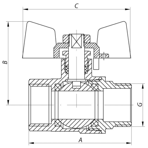 Кран шаровый KOER KR.218.G - 1/2" (KR0036) - 3