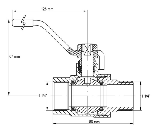 Кран шаровый KOER 1 1/4" ГШР ГАЗ (KR.215.G) (KR0125) - 2