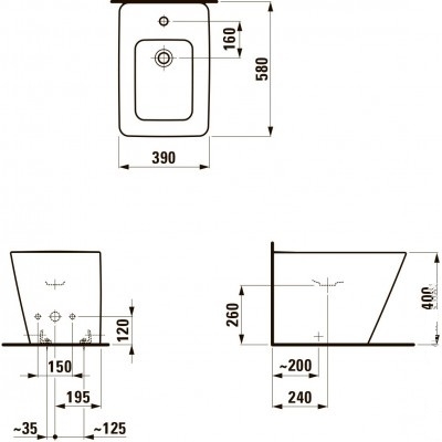 Биде Laufen Alessi Dot H8329012003041 - 2