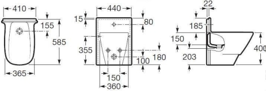 Биде напольное Roca Frontalis A357584000 - 2