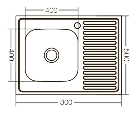 Кухонная мойка накладная ZERIX Z8050L-06-160E (satin) (ZX1612) - 3