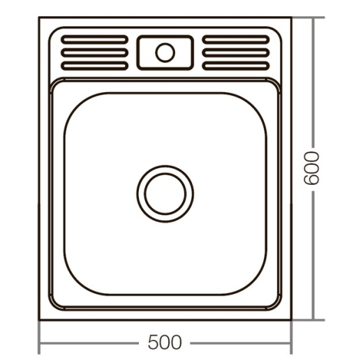 Кухонна мийка накладна ZERIX Z5060-04-160E (satin) (ZX1610) - 2