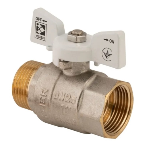 Кран кульовий KOER 1" ГШБ (KR.218.W) білий (KR0184) - 1