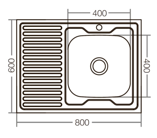 Кухонна мийка накладна ZERIX Z8060R-06-160E (satin) (ZX1617) - 3