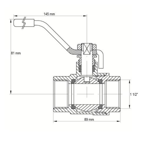 Кран кульовий KOER 1 1/2" ГГР ГАЗ (KR.214.G) (KR0136) - 2