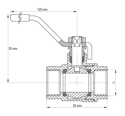 Кран кульовий KOER 1" ГГР ГАЗ (KR.214.G) (KR0114) - 2
