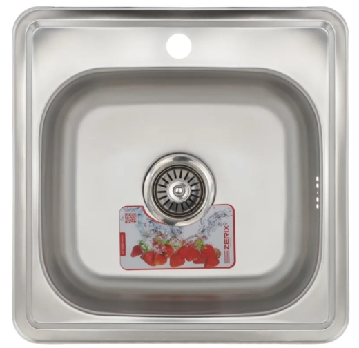 Кухонна мийка ZERIX Z4848-06-160E (satin) (ZM0557) - 1