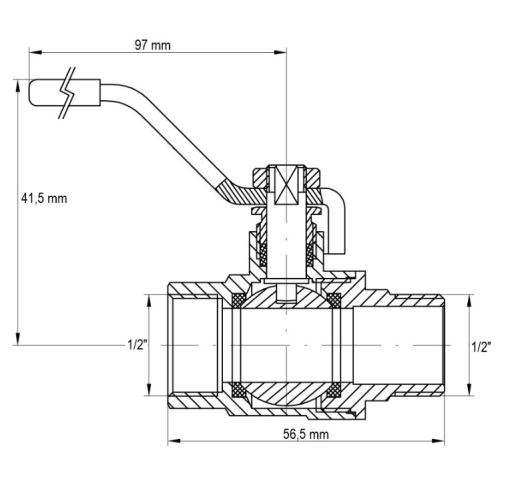 Кран кульовий KOER 1/2" ГШР ГАЗ (KR.215.G) (KR0116) - 3
