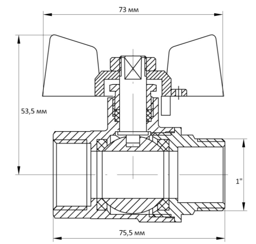 Кран кульовий KOER 1" ГШБ (KR.218) (KR0028) - 5