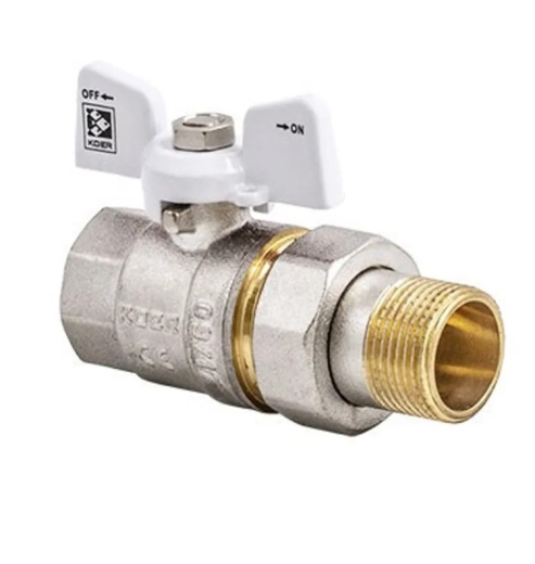 Кран із американкою 1/2" (KOER KR.227.W) білий (KR0015) - 1