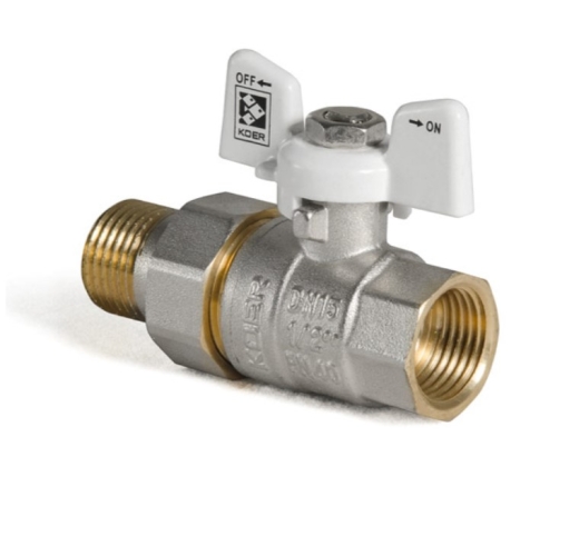 Кран із американкою 1/2" (KOER KR.227.W) білий (KR0015) - 2