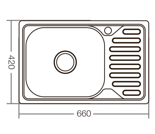 Мойка кухонная ZERIX Z6642-08-180E (satin) (ZX1600) - 4
