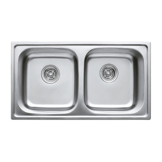 Мийка кухонна HAIBA 78x43 DOUBLE (decor) (HB0567) - 1