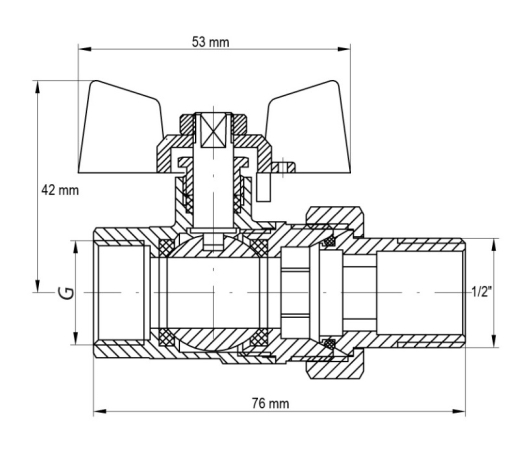 Кран з американкою 1/2" (KOER KR.227) (KR0014) - 3