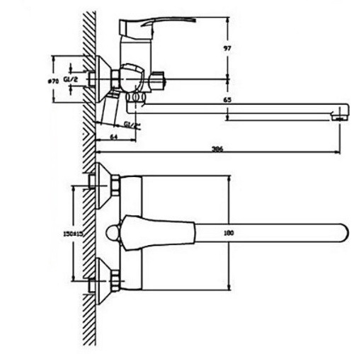 Смеситель для ванны Haiba DANIEL 006 (HB1012) - 7