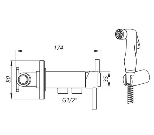Смеситель для гигиен. душа и бачка унитаза Zerix LR5398-1 (LL1460) - 2