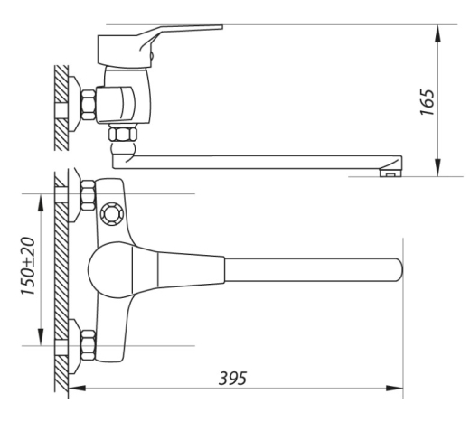 Смеситель для ванны ZERIX NEO 180 (ZX2894) - 2