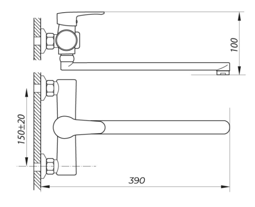 Смеситель для ванны ZERIX PUD7 146 белый (ZX2912) - 2