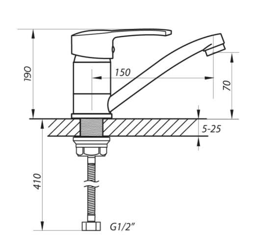 Смеситель для умывальника ZERIX PED-B 127 (ZX2941) - 2