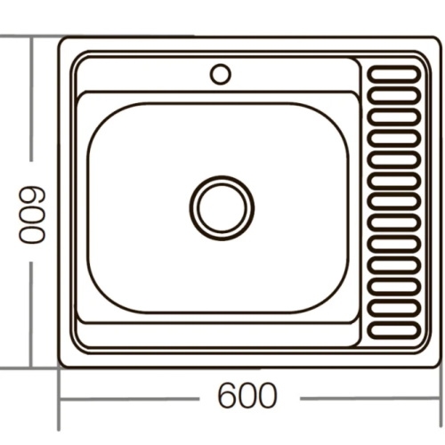 Мойка кухонная ZERIX Z6060L-08-160E (satin) (ZS0586) - 2