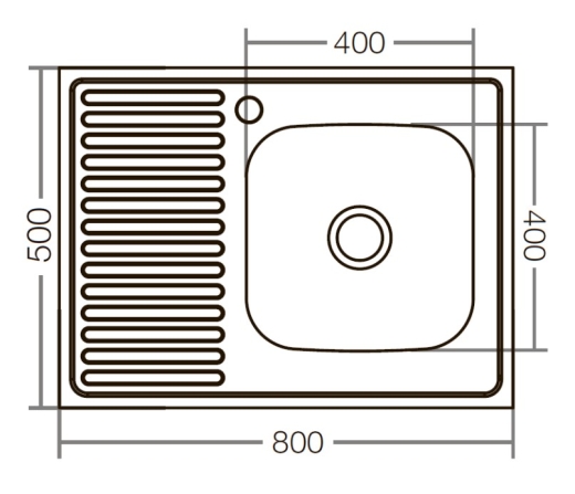 Кухонная мойка накладная ZERIX Z8050R-06-160E (satin) (ZX1613) - 3
