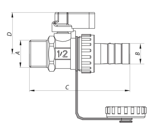 Кран дренажный 1/2'' KOER KR.1037 (KR2672) - 4