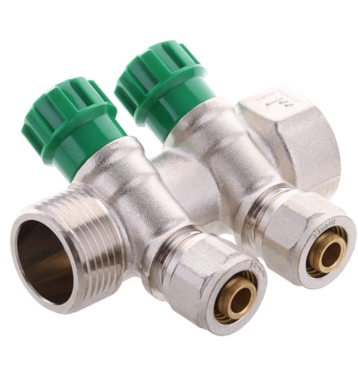 Коллектор вентильный с фитингом KOER KR.1124-2 1?x2 WAYS (KR2832) - 3