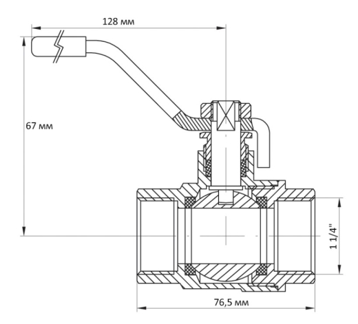 Кран кульовий KOER 1 1/4" ГГР (KR.214) (KR0023) - 5